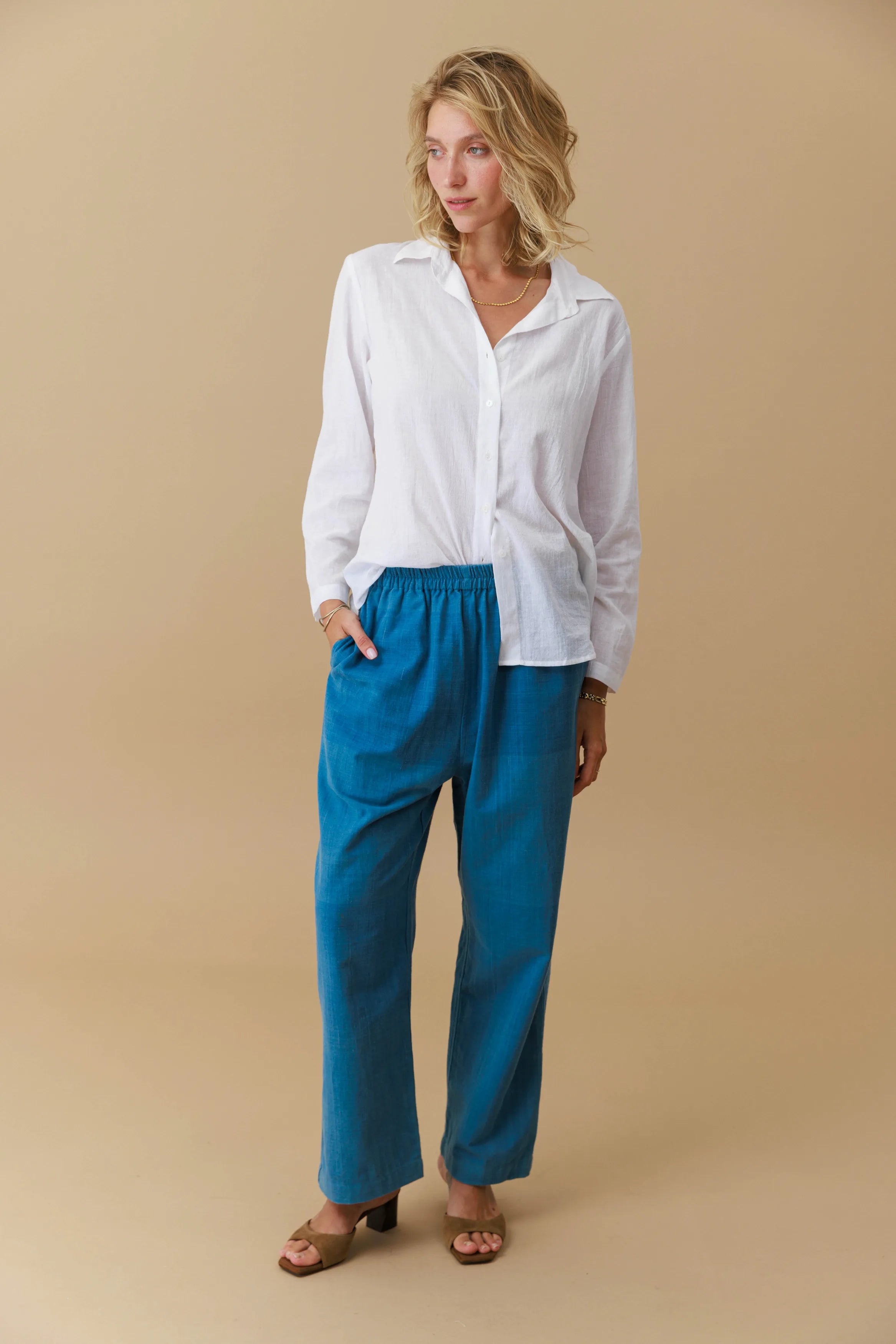 Handwoven Elastic waist Pants