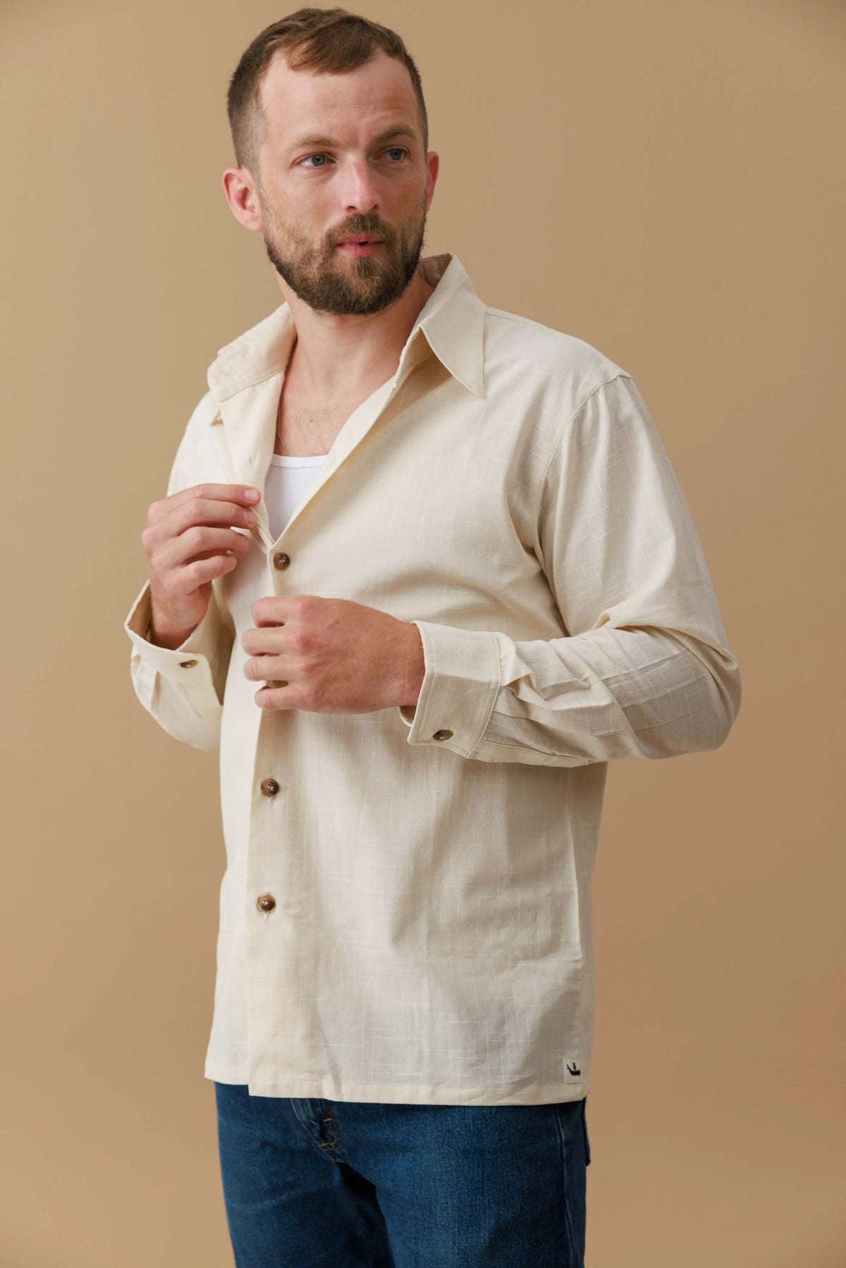 Grid Weave Cotton Shirt