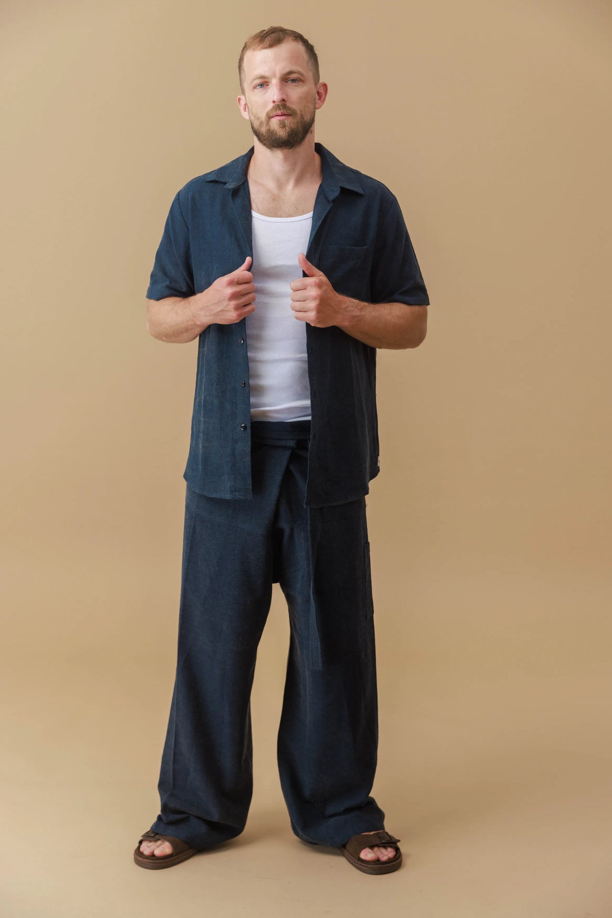 Stone Washed Fisherman Pants