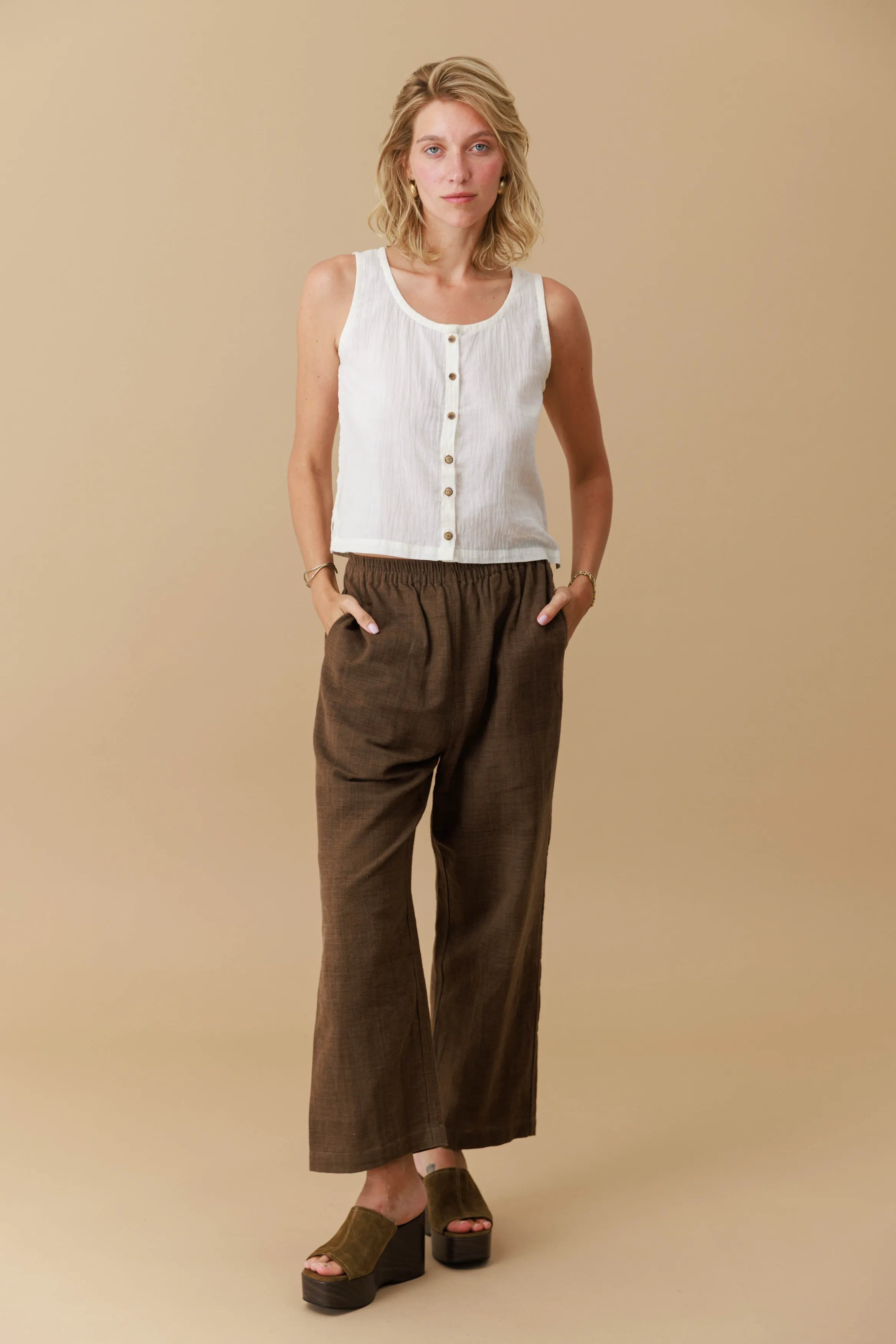 Handwoven Elastic waist Pants
