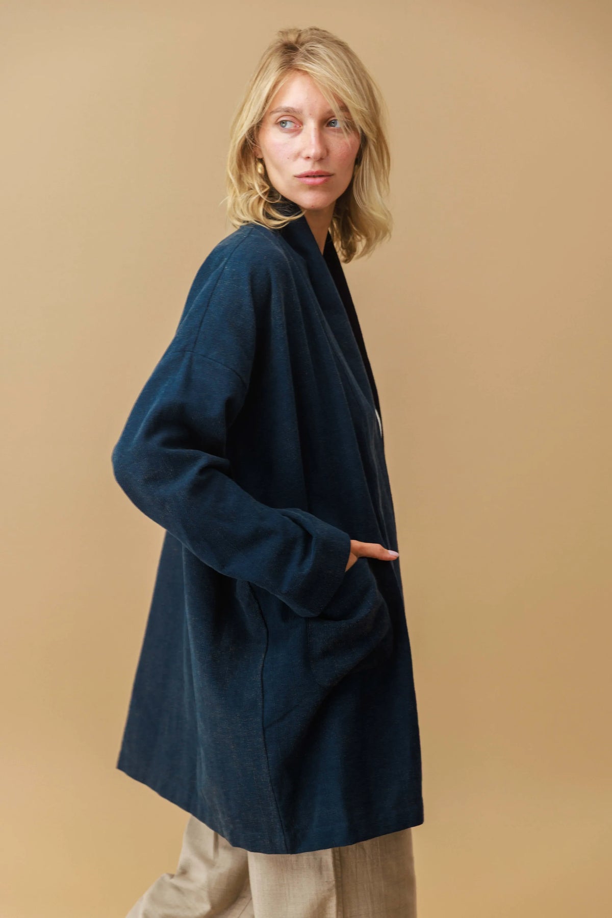 Stone Washed Kimono Jacket