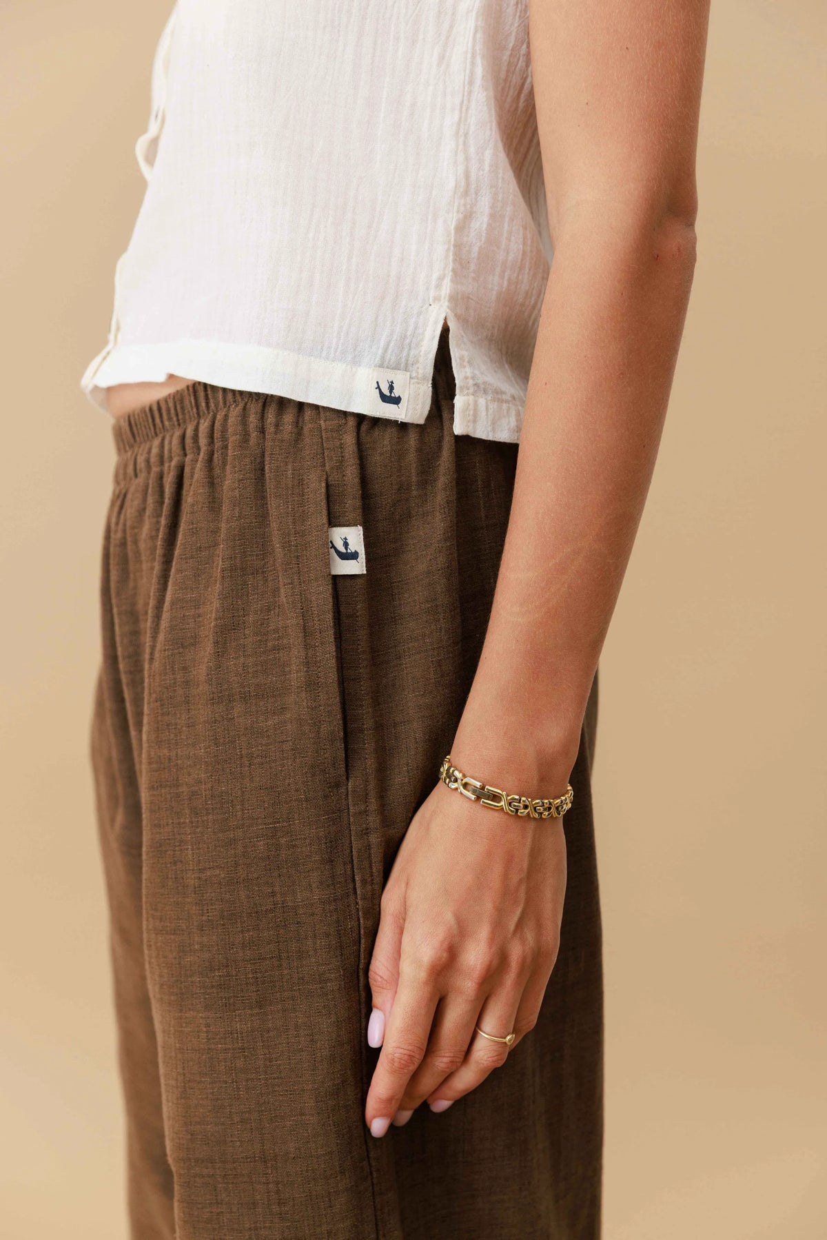Handwoven Elastic waist Pants