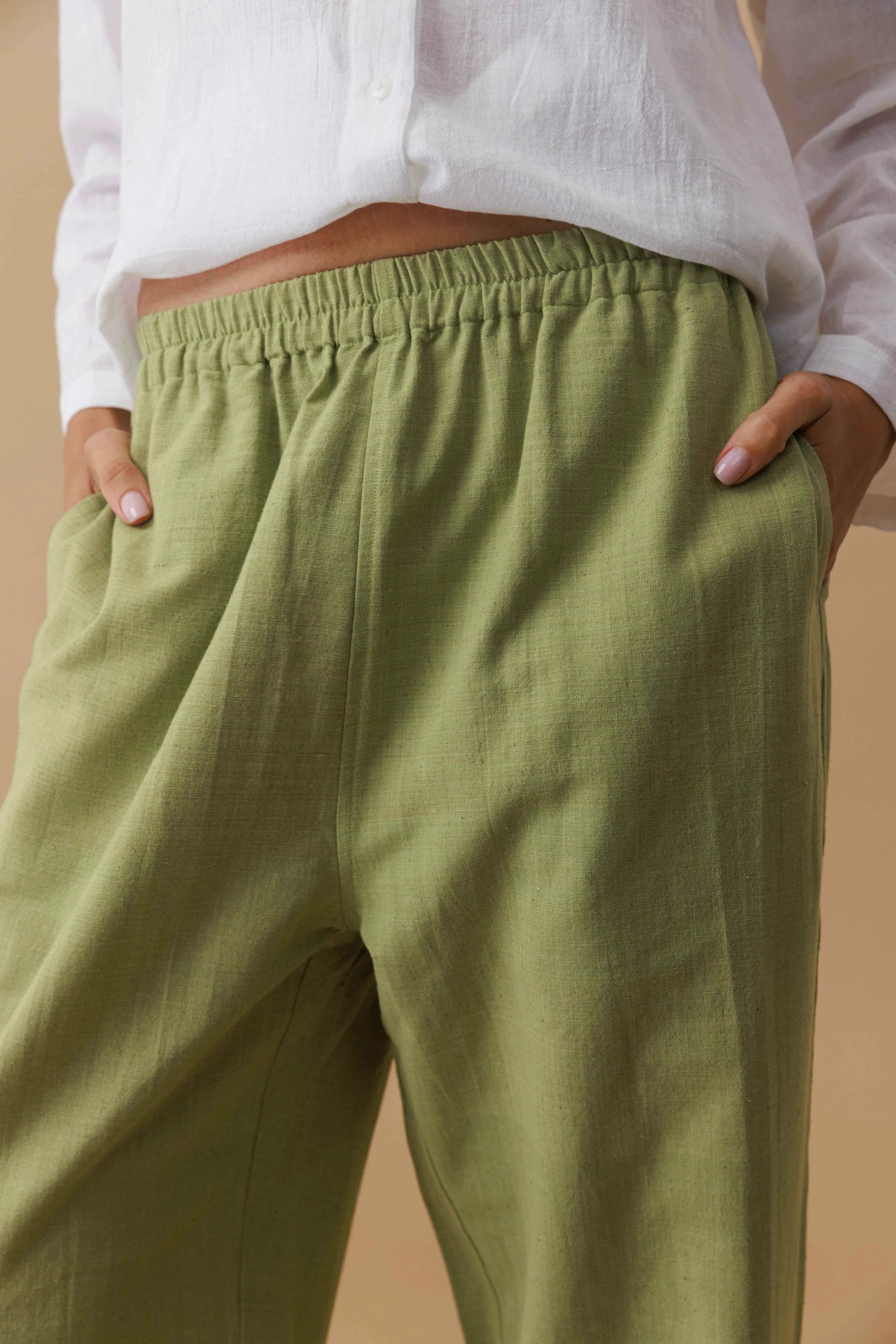 Handwoven Elastic waist Pants