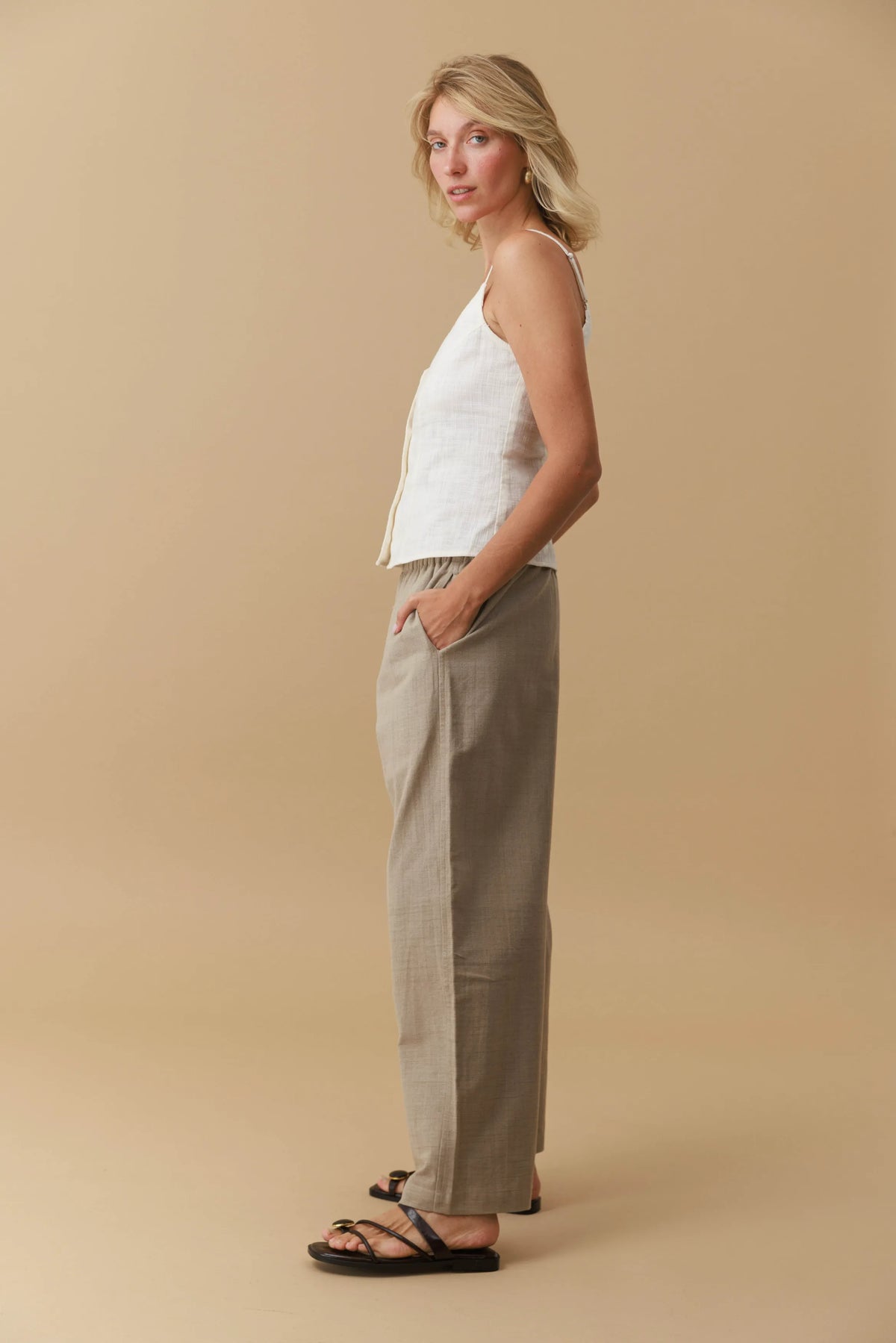 Handwoven Elastic waist Pants