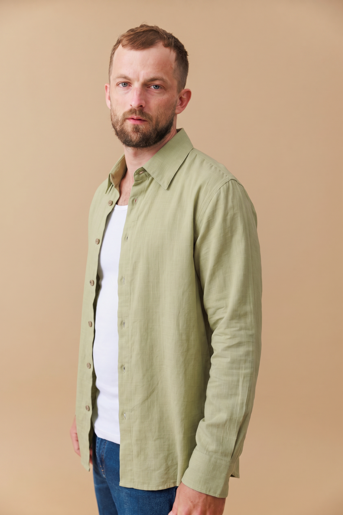 Grid Weave Cotton Shirt