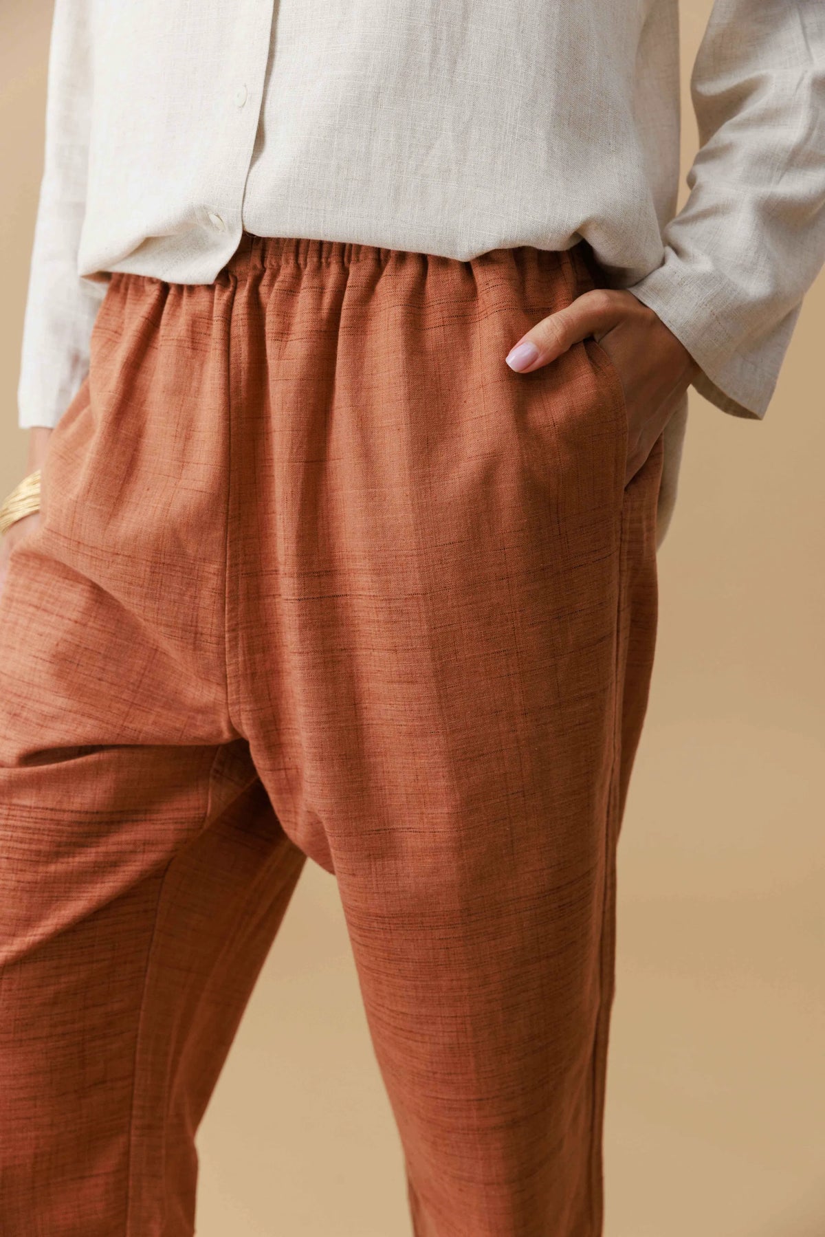 HandWoven Elastic waist Pants