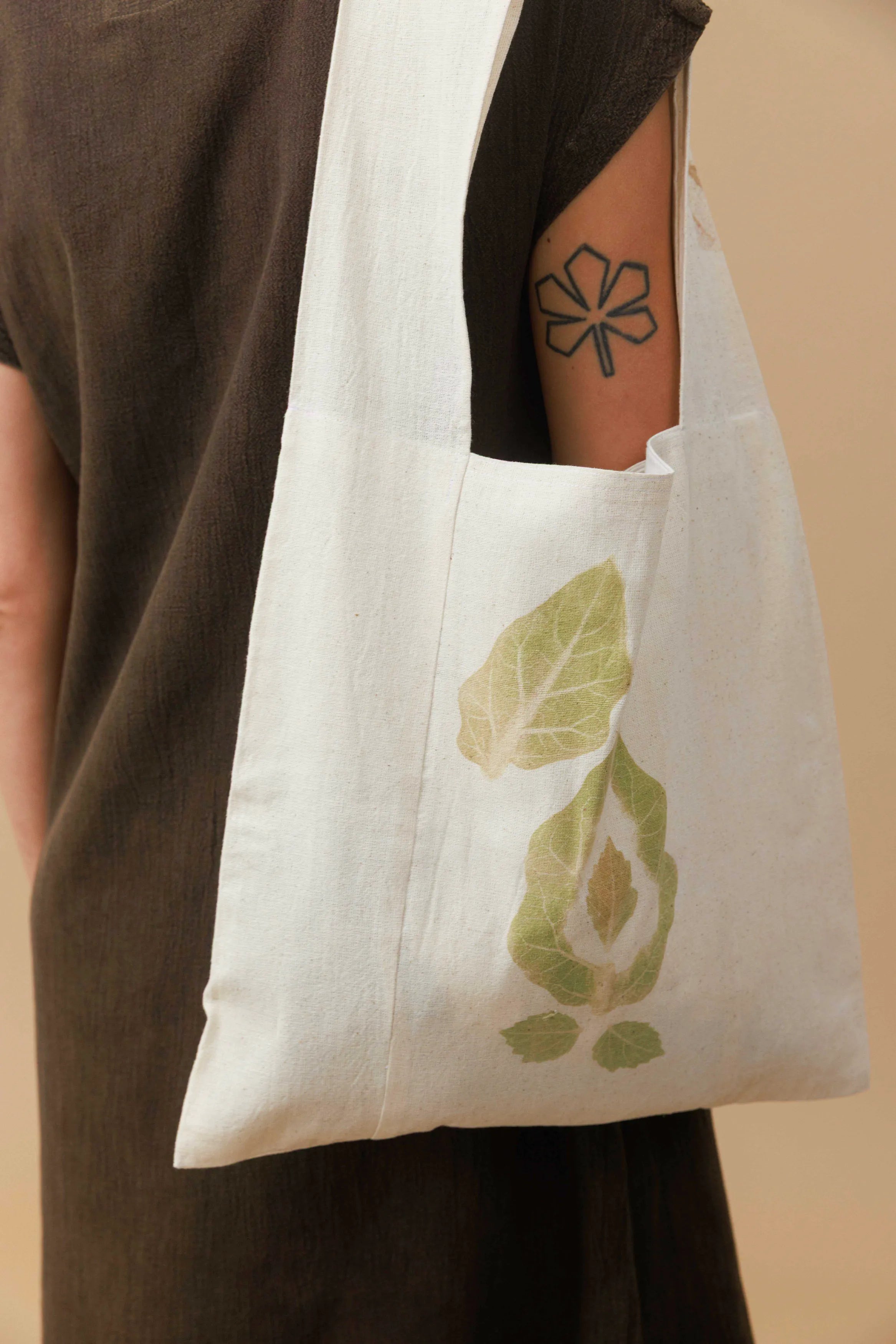 Botanical Print Cotton Tote