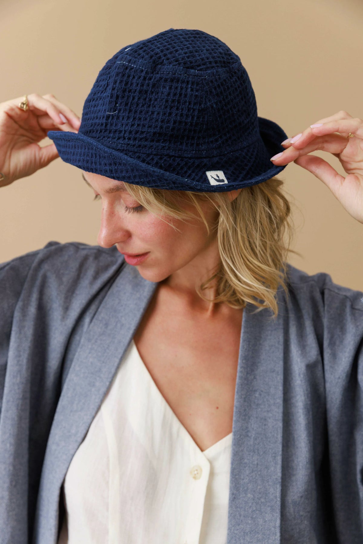Indigo Pique Bucket Hat