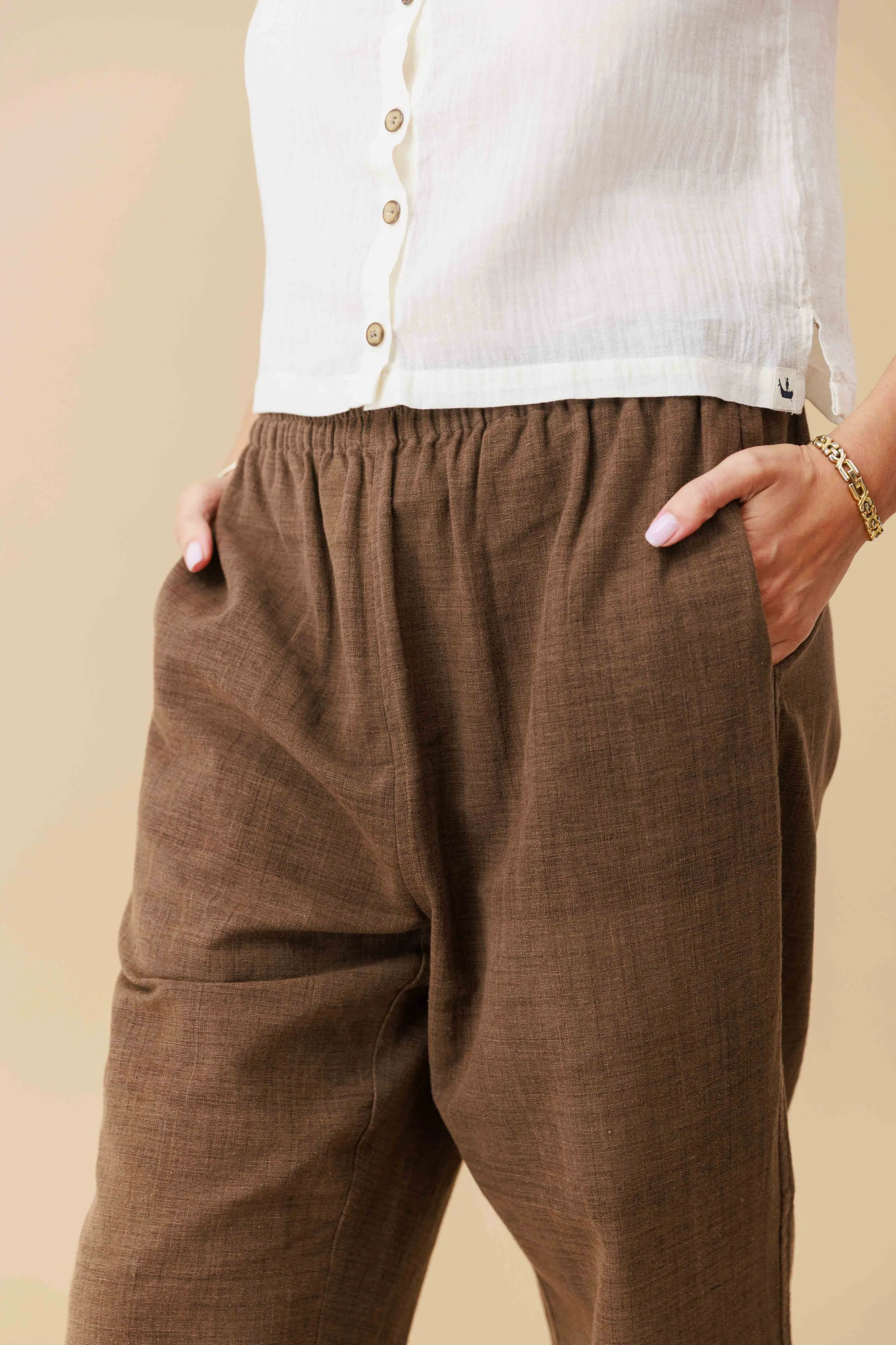 Handwoven Elastic waist Pants