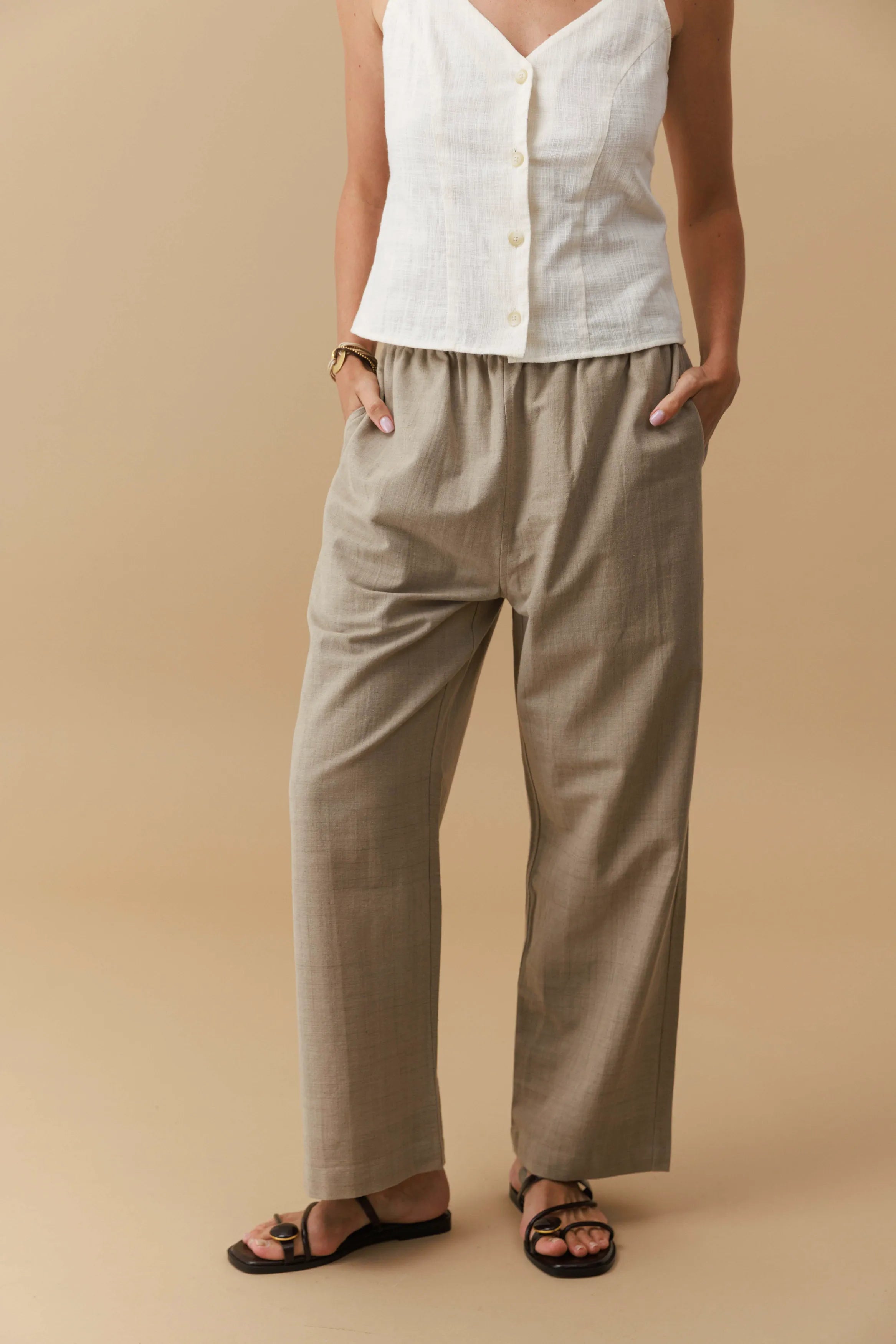 Handwoven Elastic waist Pants