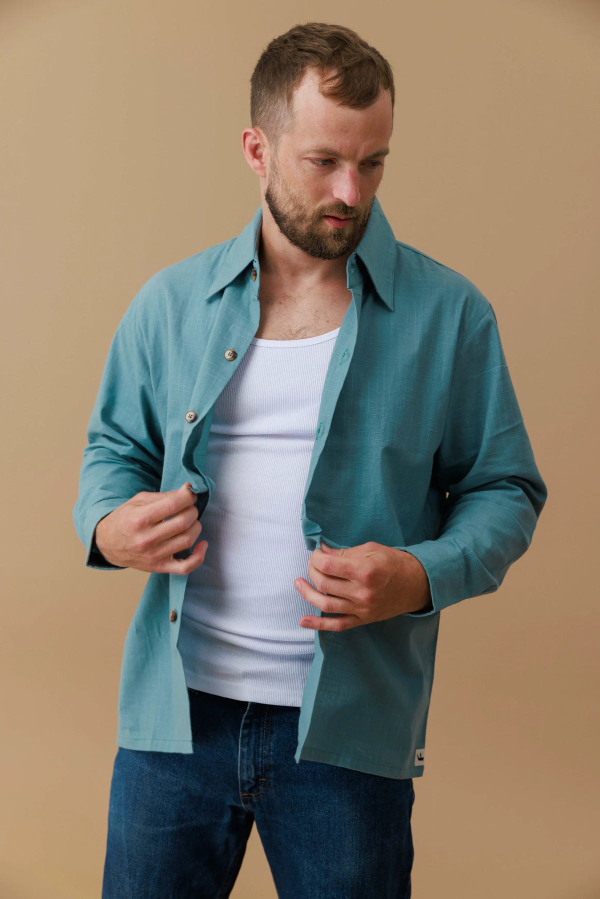Grid Weave Cotton Shirt