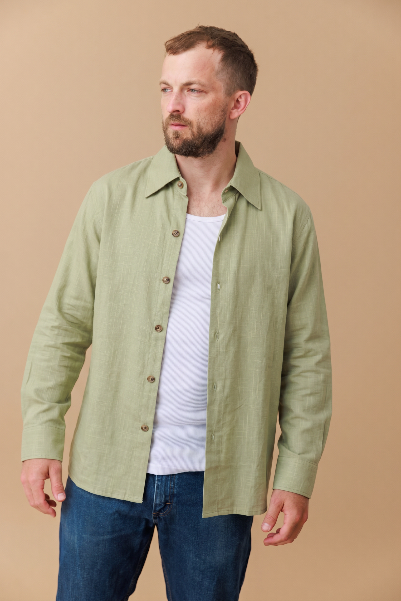 Grid Weave Cotton Shirt