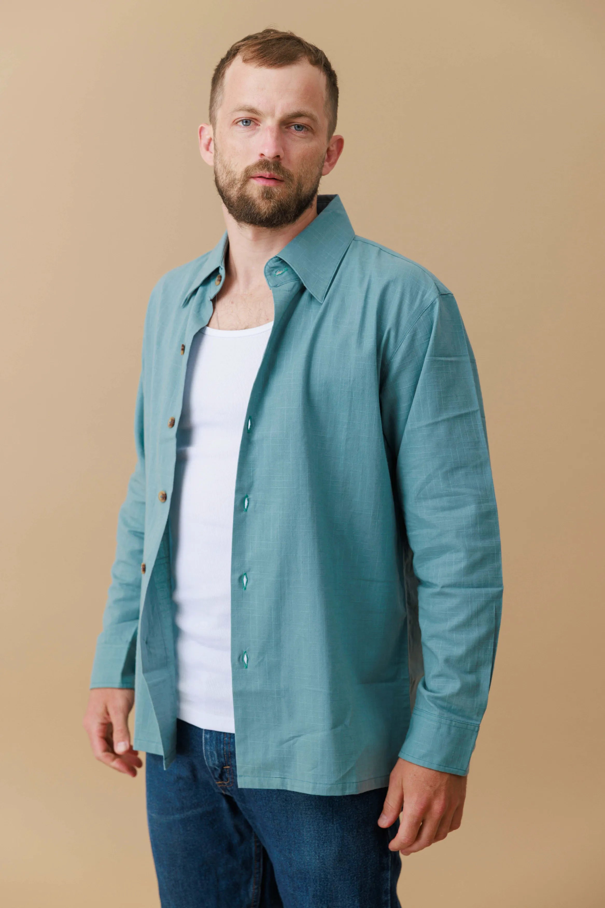 Grid Weave Cotton Shirt