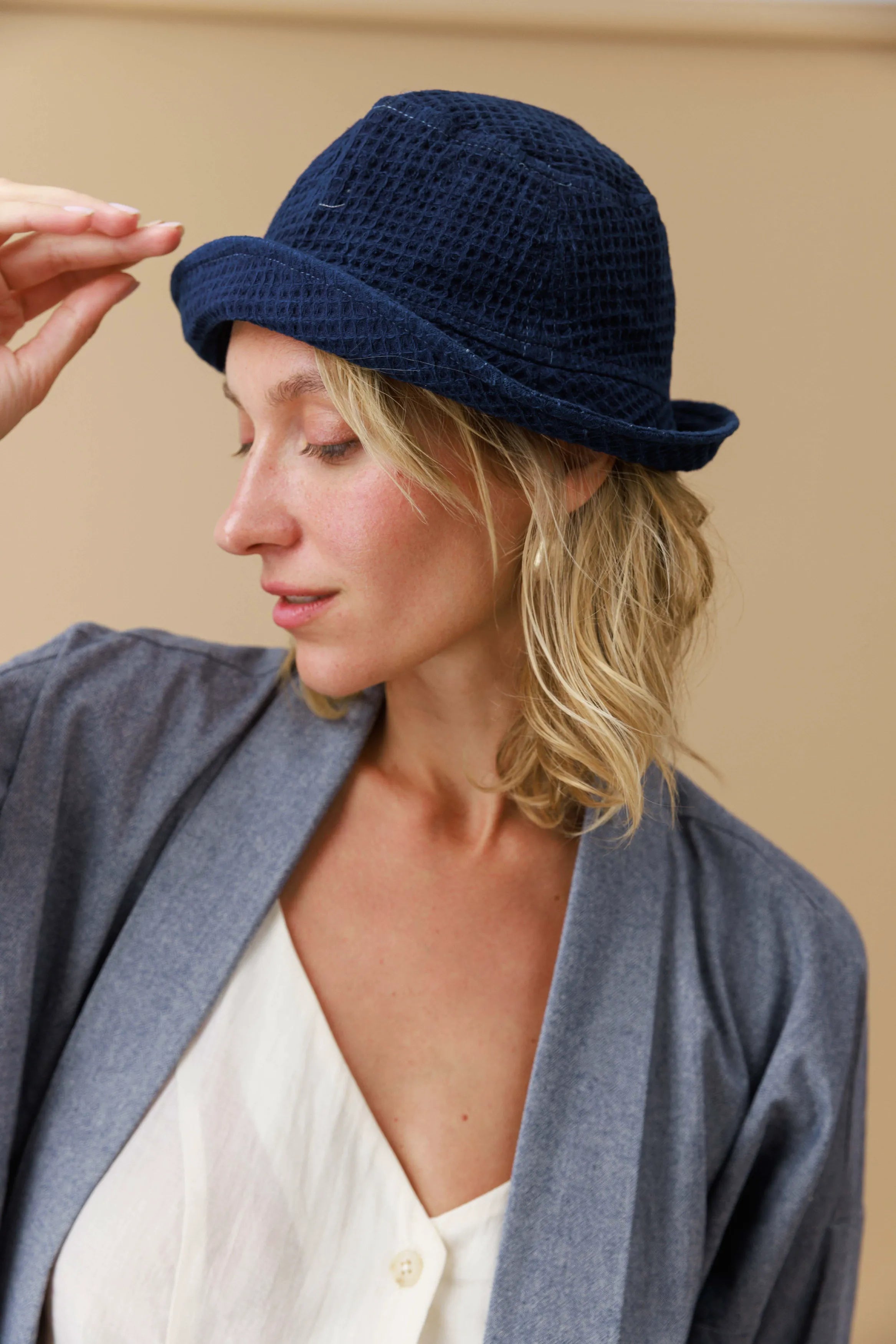 Indigo Pique Bucket Hat