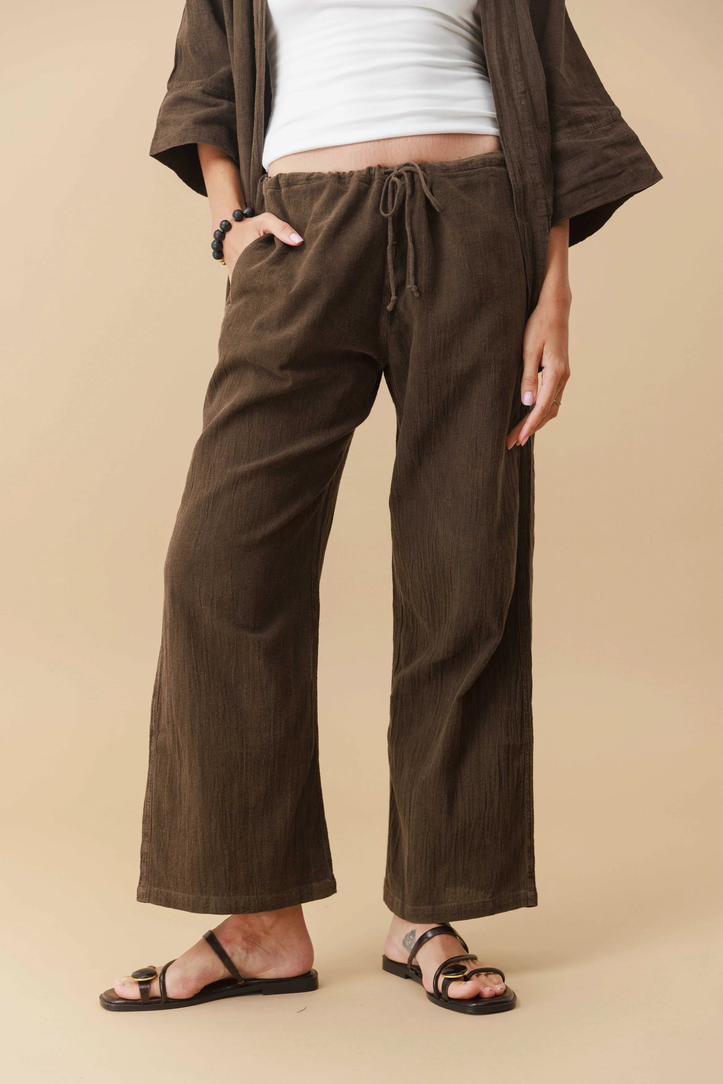 Wide Leg Drawstring Pants