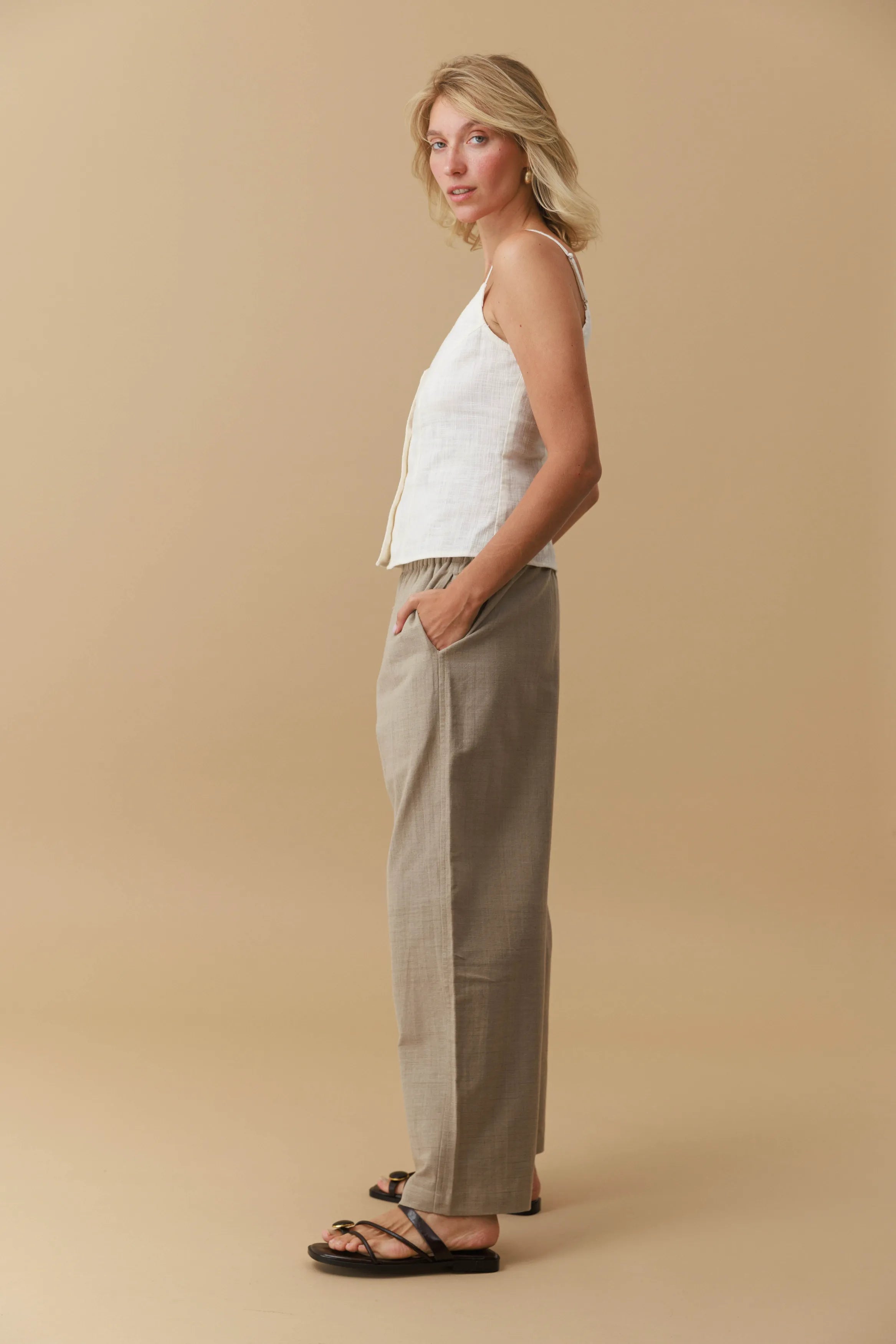 Handwoven Elastic waist Pants
