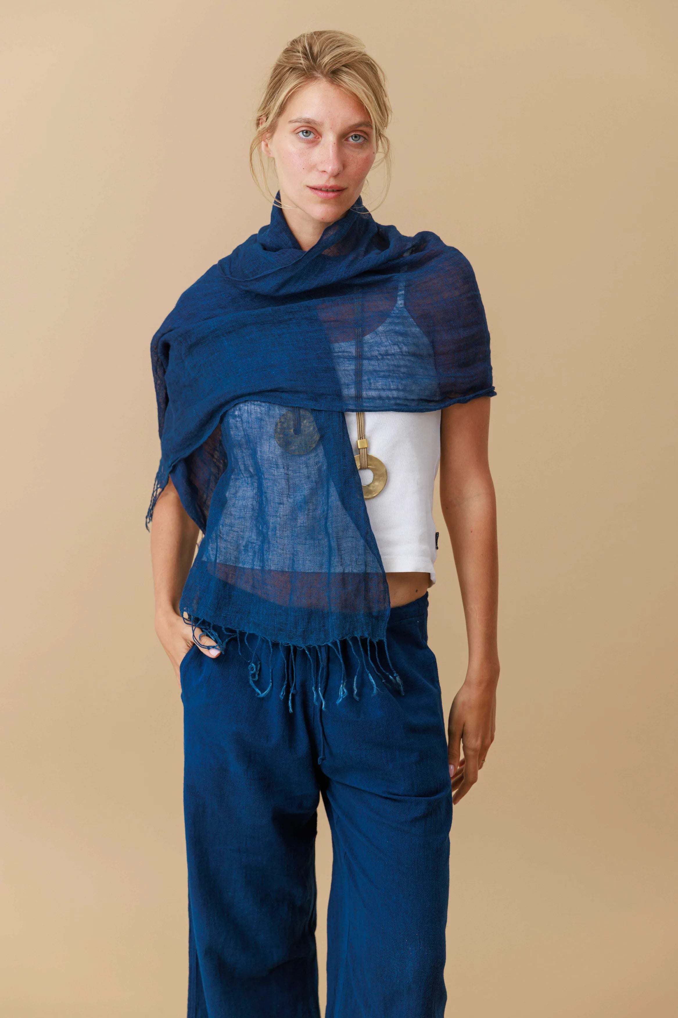 Naturally Dyed Hemp Scarf