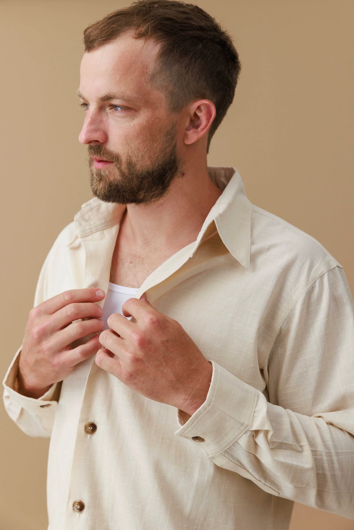 Grid Weave Cotton Shirt