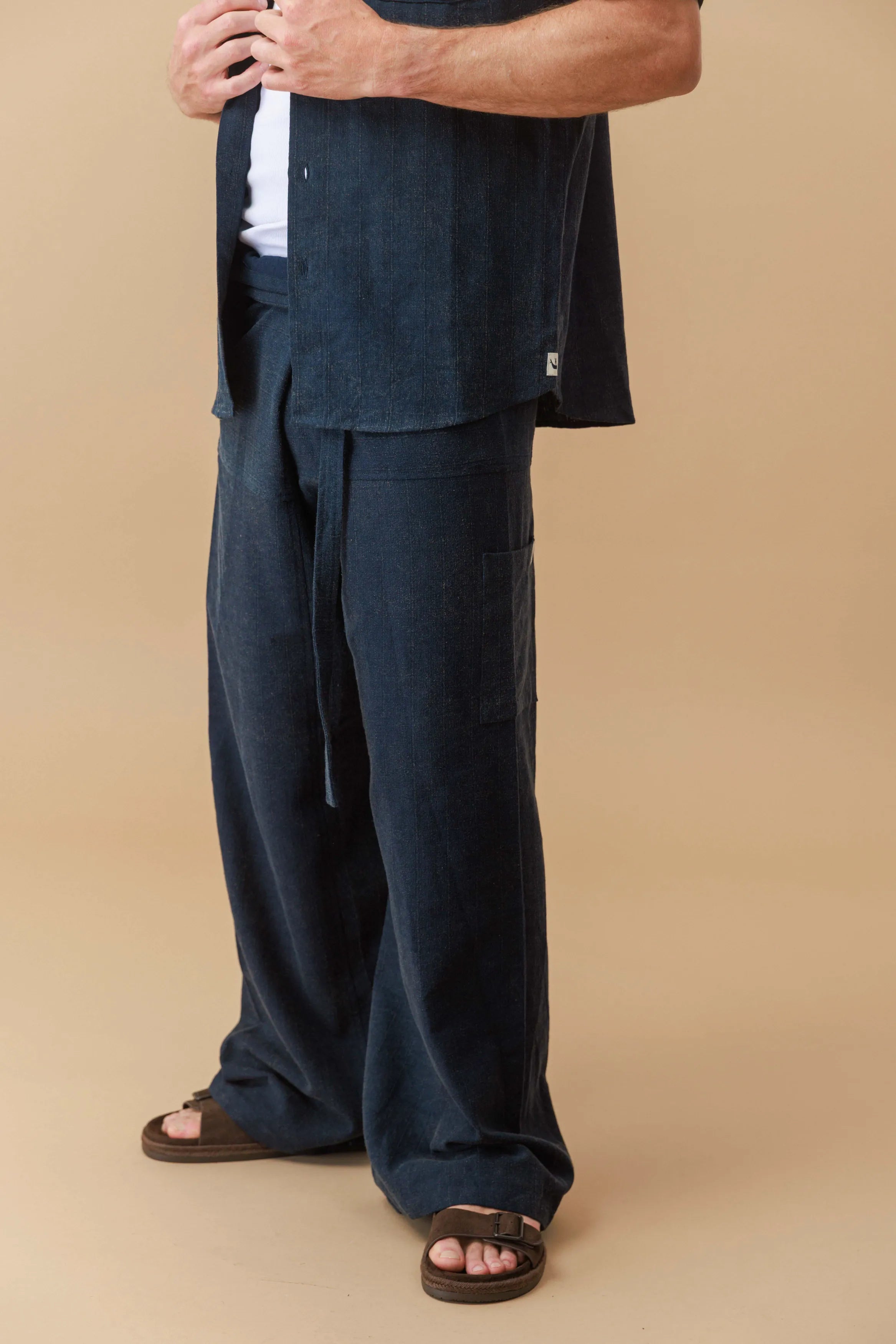 Stone Washed Fisherman Pants