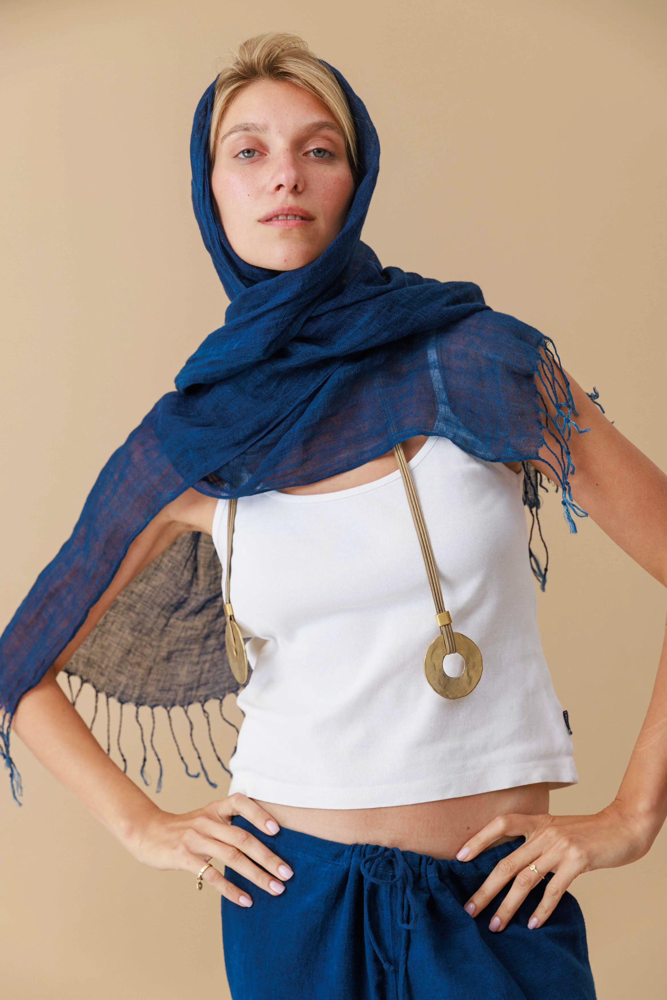 Naturally Dyed Hemp Scarf