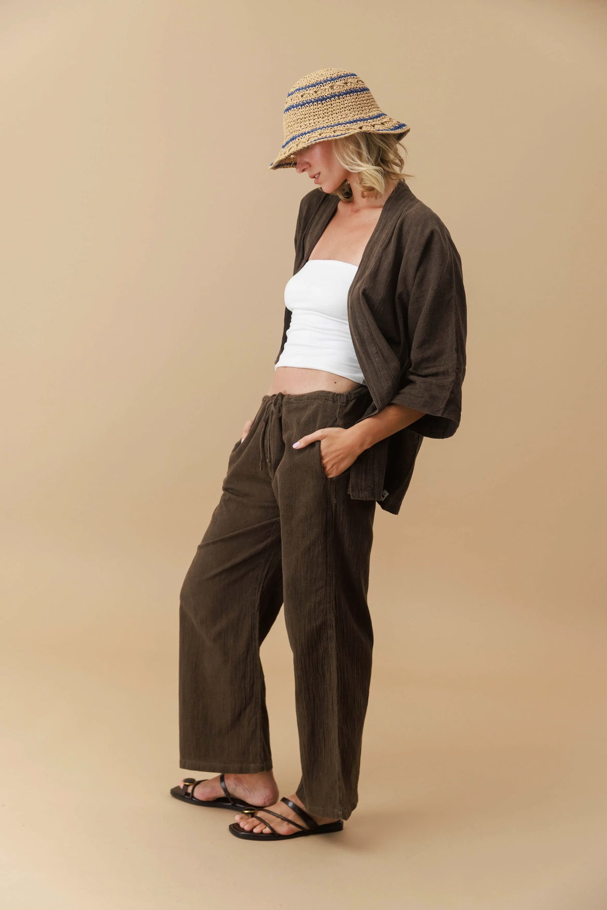 Wide Leg Drawstring Pants