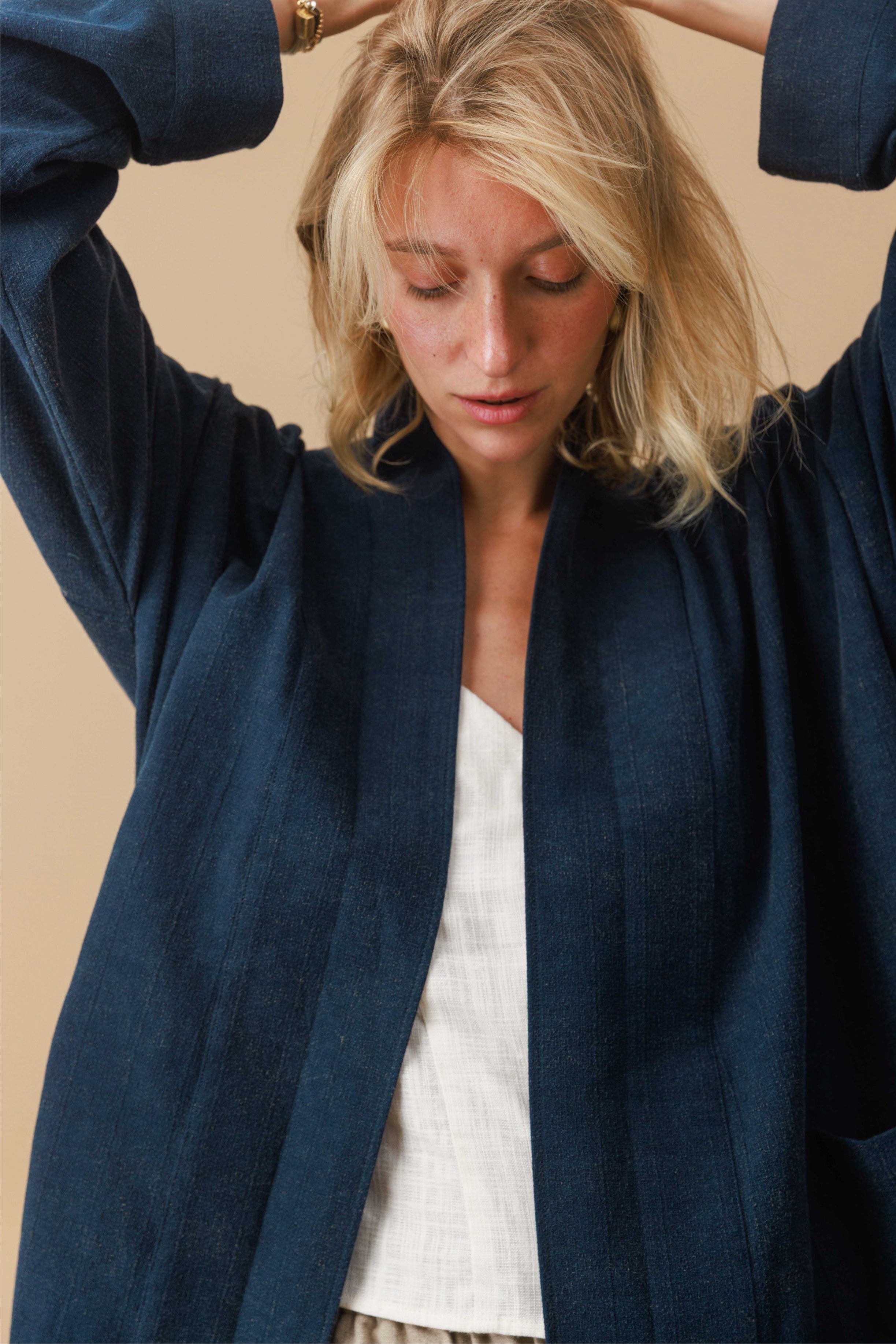 Stone Washed Kimono Jacket